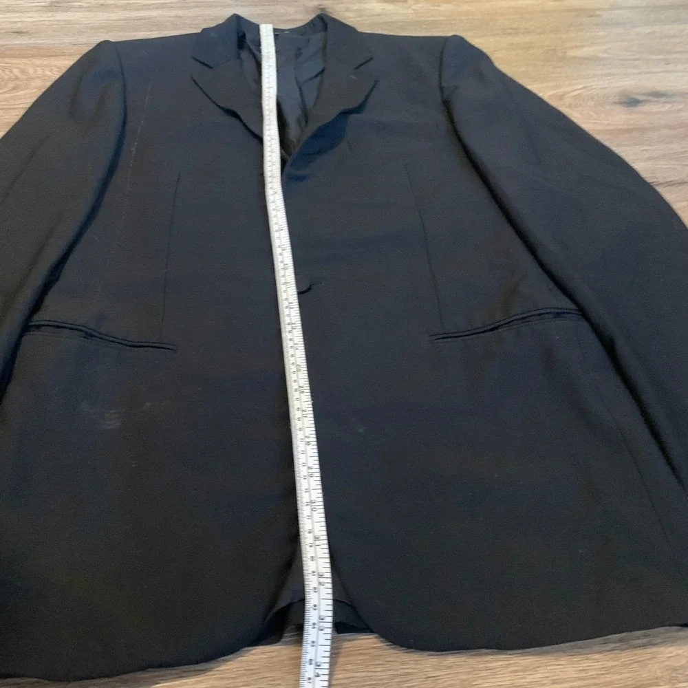 Vintage 1999 Gucci Tom Ford Mens Black Wool Mohair Single Button Jacket Size 48